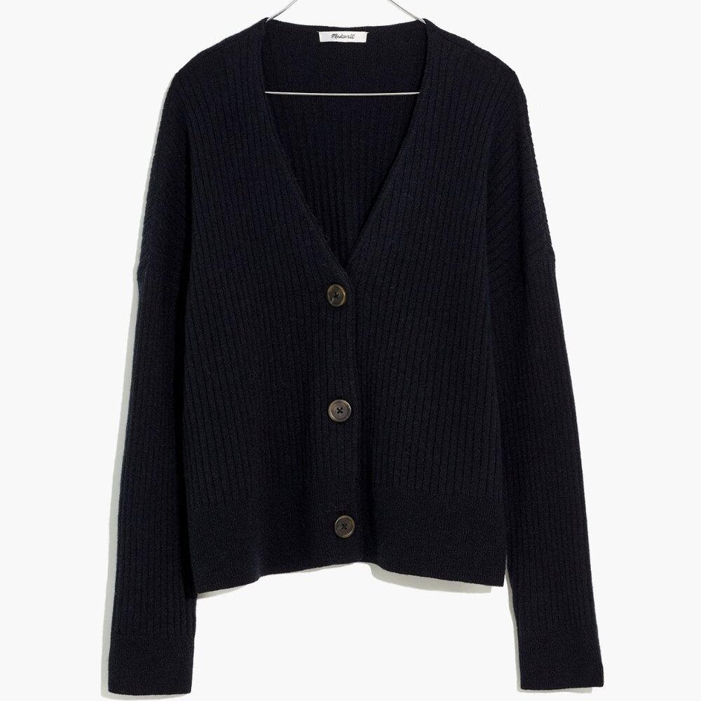 Madewell Plus Cameron Ribbed Cardigan Sweater in Coziest Yarn